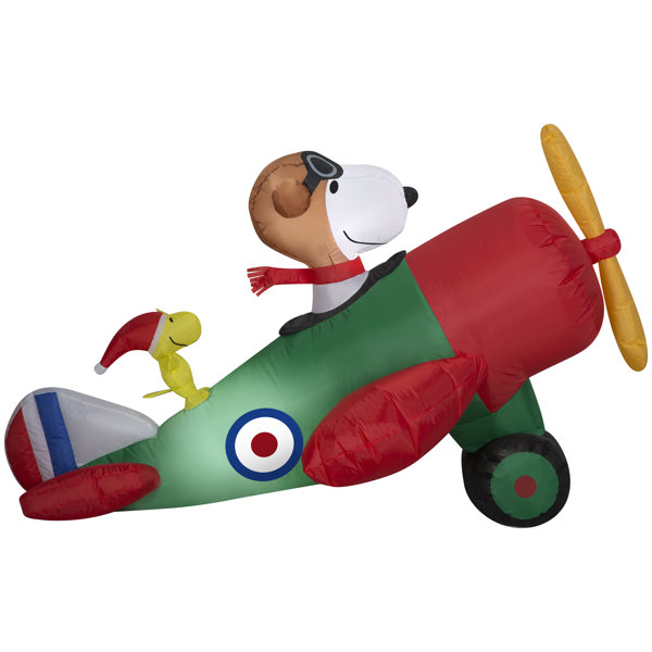 Gemmy Industries Airblown Snoopy in Airplane Scene Peanuts Inflatable